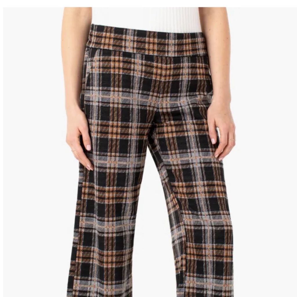 Liverpool Los Angeles Mabel Plaid Wide Leg Crop Pants, Size 2
